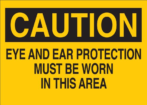 Panneau de protection plastique rigide Brady 25199 signalisation obligatoire yeux et oreilles