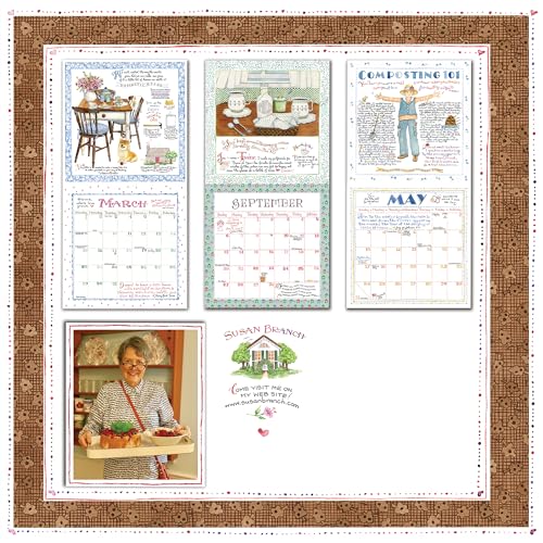 Image of TF Publishing 2026 Susan Branch Wall Calendar - Large Grids for Appointments and Scheduling - Vertical Monthly Wall Calendar 2026 with Premium Matte Paper for Home and Office Organization - 12x12in