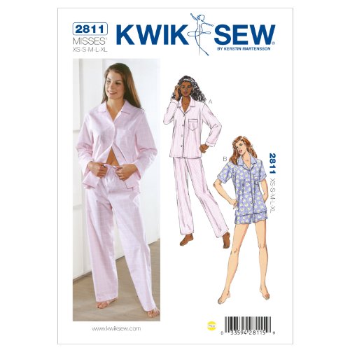 Kwik Sew K2811 Pajamas Sewing Pattern, Size XS-S-M-L-XL