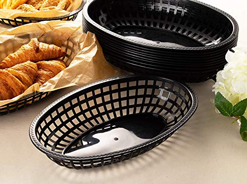 Juvale Plastic Oval Food Baskets for Deli Fast Food Service (24-Pack)