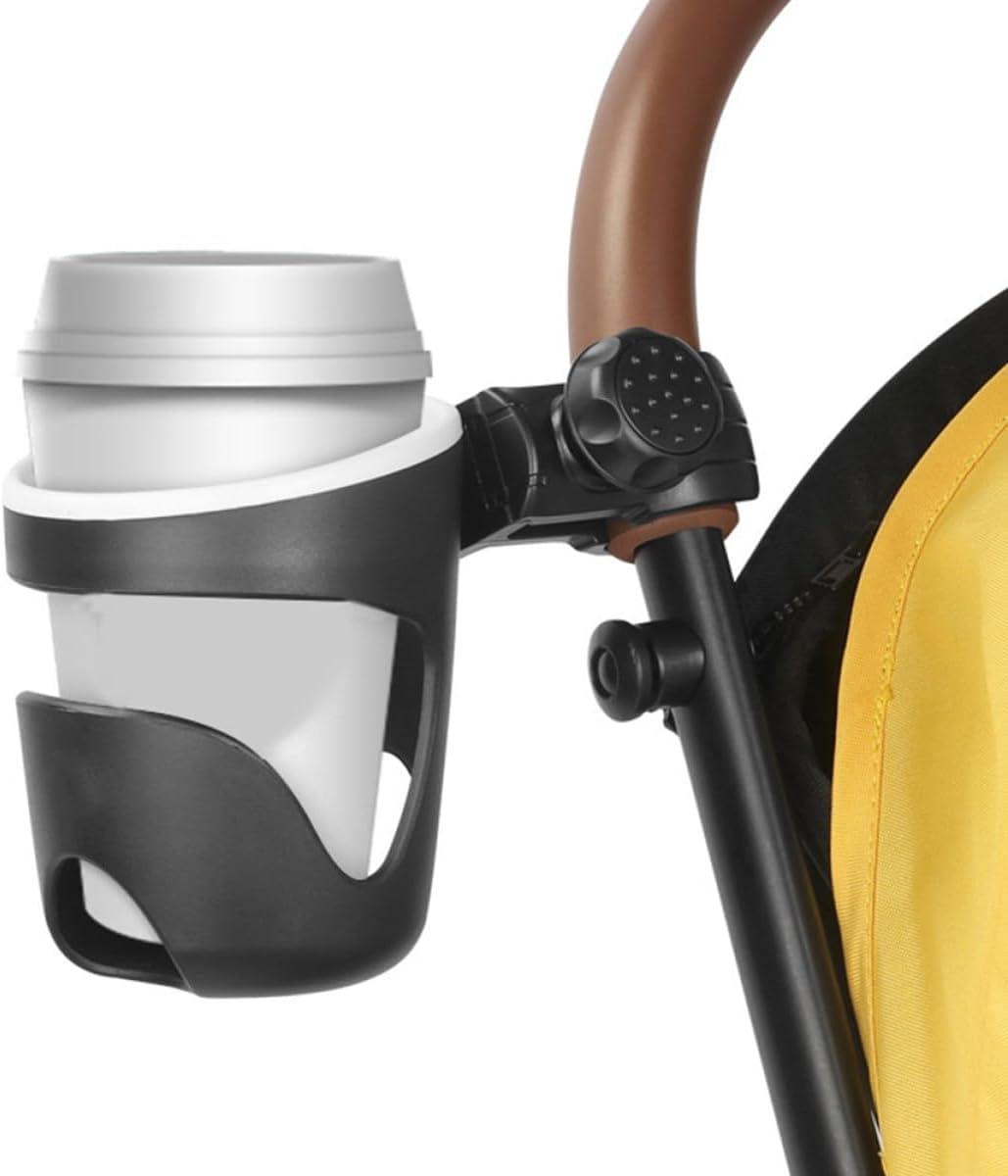Stroller Bottle Holder and Cart Cup Rack for Infant, Black Plastic Stroller Cup Holder Compatible with Trolleys and Outdoor Use