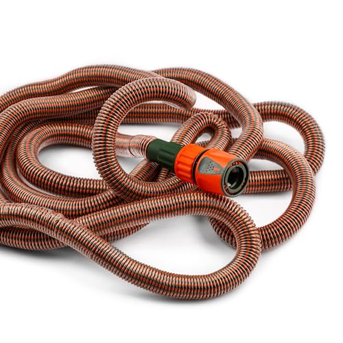 Mivos Manguera de agua flexible de hasta 50 m de longitud – para grifos de 1/2 y 3/4 pulgadas – Manguera de jardín ligera y sin pliegues para riego y limpieza – Manguera extensible con ducha de jardín - imagen 7