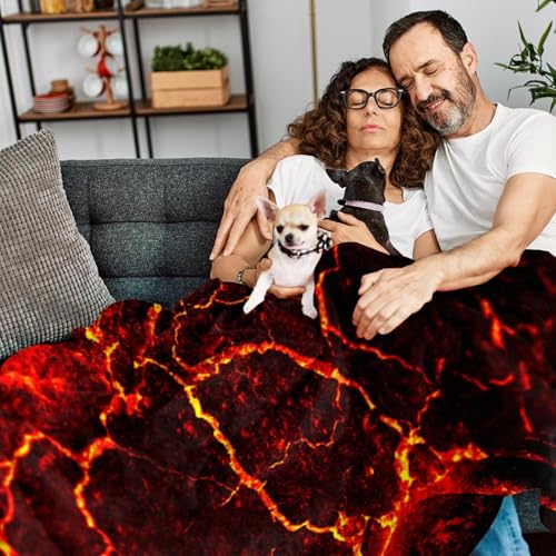 Couverture polaire de lit 150x100cm, finition lave volcanique