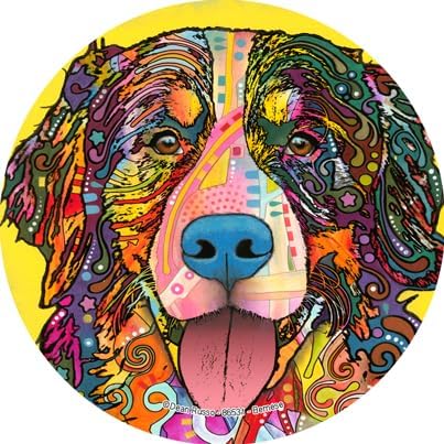 SJT Enterprises - Imán de automóvil de pastor alemán, calcomanía redonda de Dean Russo de 5 pulgadas, colorido arte pop Art, impermeable y