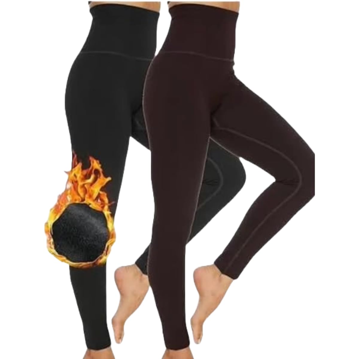 jmt wear Fleece Lined Leggings Women Thick High Waisted Winter Warm Leggings Women Pyjama Thermal |(Pack of 2)-picture-12