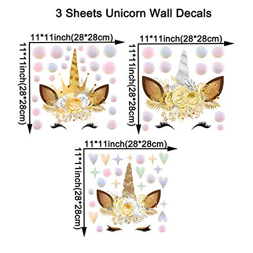 Maydahui 3 Vinilos Decorativos Unicornio 11 pulgadas miniatura 3