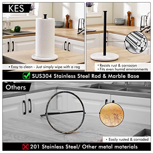 Kes Paper Towel Holder Kitchen Standing Paper Towel Roll Holders With Marble Base For Standard Or Jumbo-Sized Rolls Matte Black, Kph100-Bk #TOP2