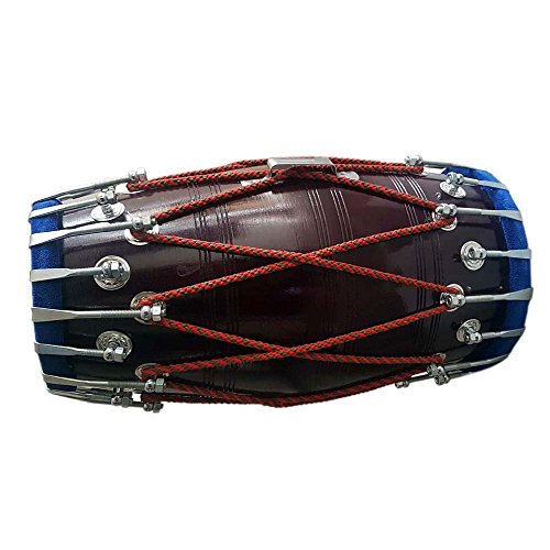 Hechas a mano h�lzerne Dholak India Folk Drum Instrumentos de M�sica mediante cuerda gebunden