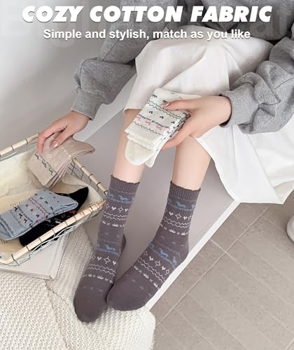 Image of IIG 5 Pairs Womens Novelty Cute Crew Socks Colorful Funny Ankle Socks Gifts for Womens Socks