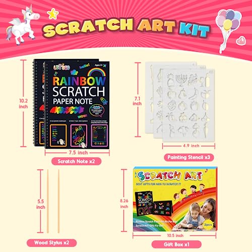 3 4 5 6 7 8 9 10 Year Old Girls Boys Gifts, Unicorn Gifts for Girls Age 3-10 Scratch Art for Kids Girl Birthday Presents Girl Toys Age 3-10 Gift for 3-10 Year Old Boy Toys for 3-10 Year Old Boys - Image 5