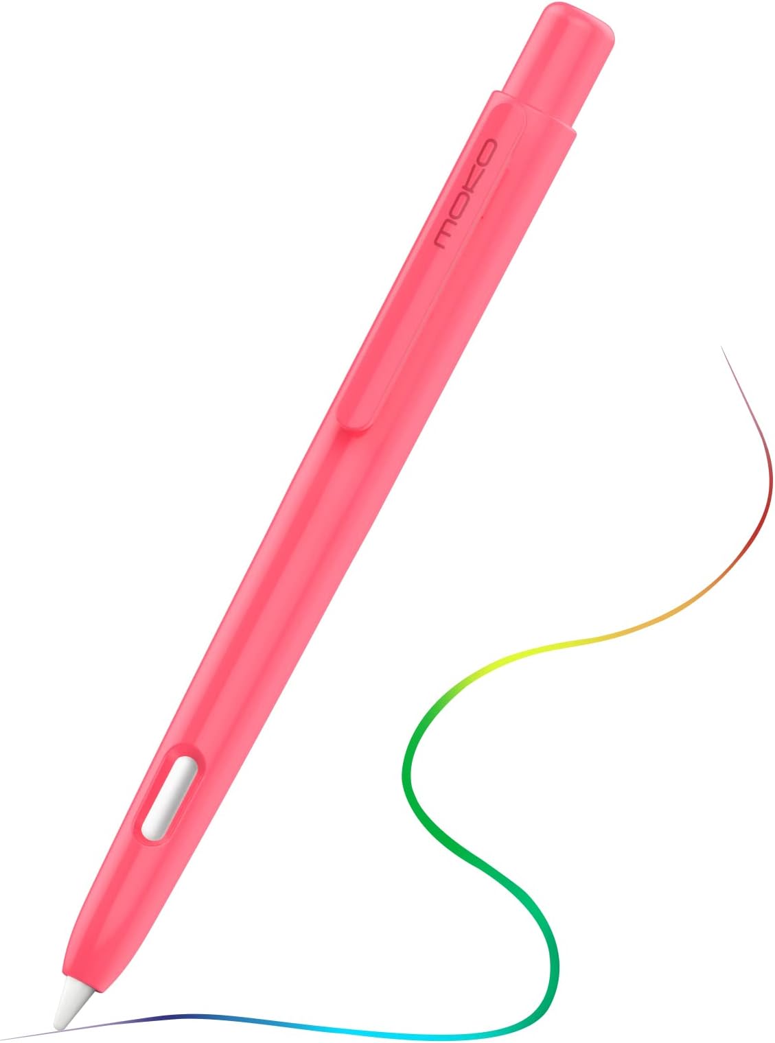 MoKo Holder Case for Apple Pencil 2nd Generation, Retractable Protective Pen Cover with Sturdy Clip for iPad mini 6 2021/ iPad Air 5th/4th Gen/iPad Pro 11 /Pro 12.9 2022/2021/2020, Watermelon Red
