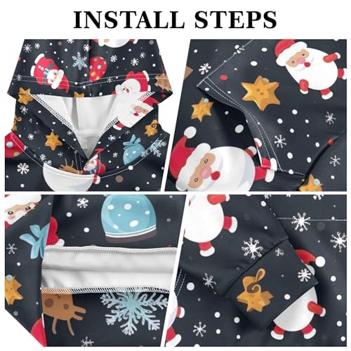 Kids Hoodies Sweaters Christmas Xmas Santa Claus Hooded Sweatshirts with Big Pockets for Boys Girls B04003593