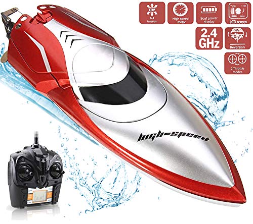 Haktoys High-Speed 25KM/H RC Remote Control Boat, Double-Hatch Protection, Low Battery Reminder