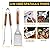 34Pcs Grill Accessories Grilling Gifts for Men, 16 Inches Heavy Duty BBQ Accessories, Stainless Steel Grill Tools with Thermometer, Grill Mats for Backyard, BBQ Gifts Set for Men Women