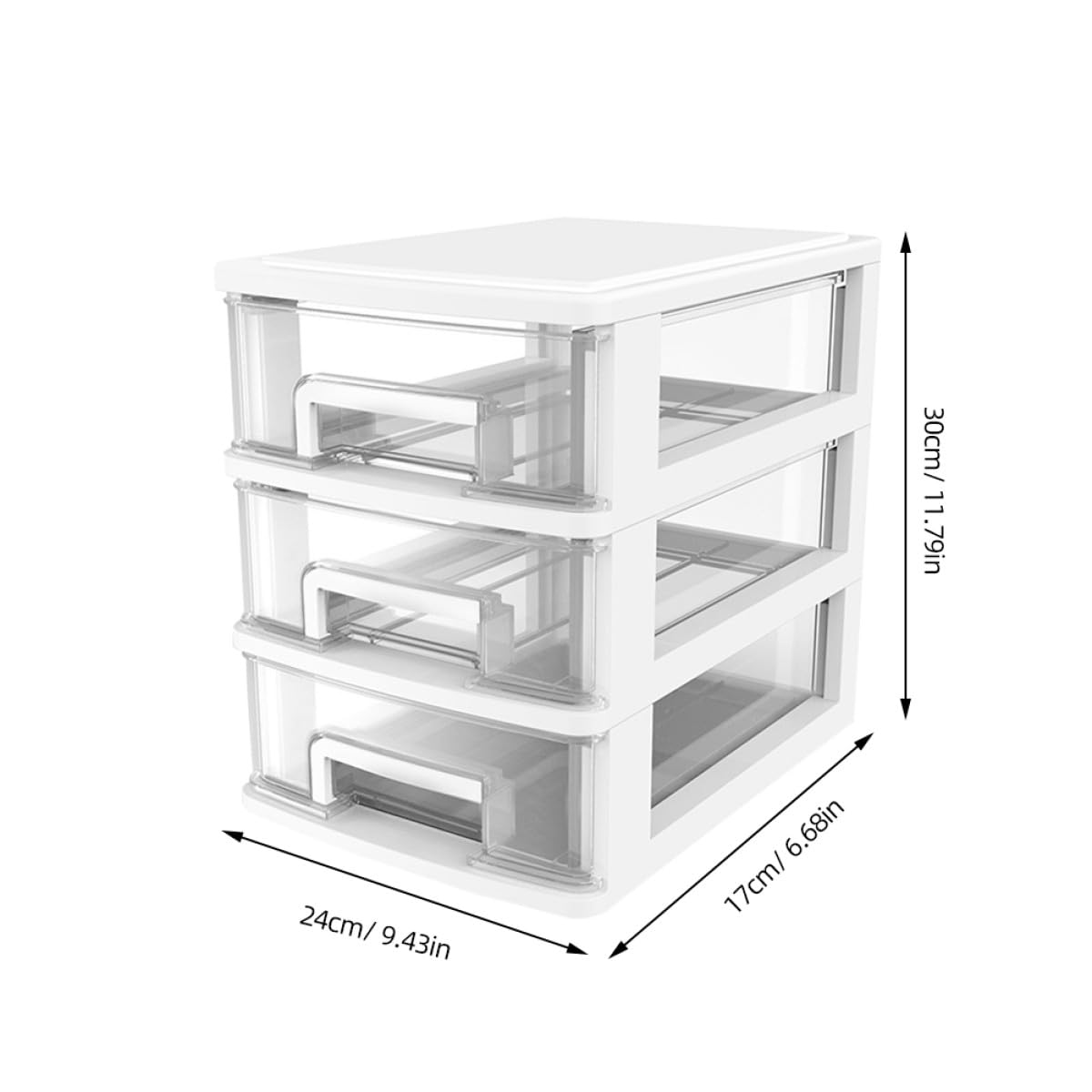 Cassettiera Trasparente Bianca in Plastica Pp e Portatile Design a, Organizer Multifunzione per Bagno e Sala da
