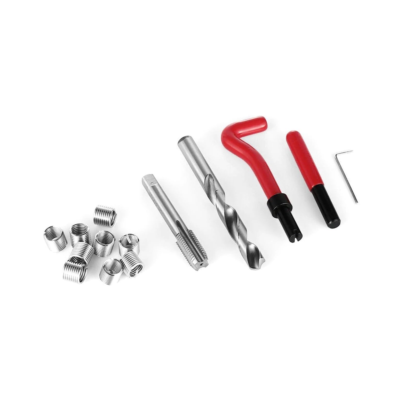 LoRier 15 uds/20 Piezas Uds/30 Uds Kit de inserción de reparación de Rosca métrica M5 M6 M8 M10 M12 M14 Helicoil Car Pro Herramienta de Bobina Herramienta de reparación de automóviles (Color : 15Pcs