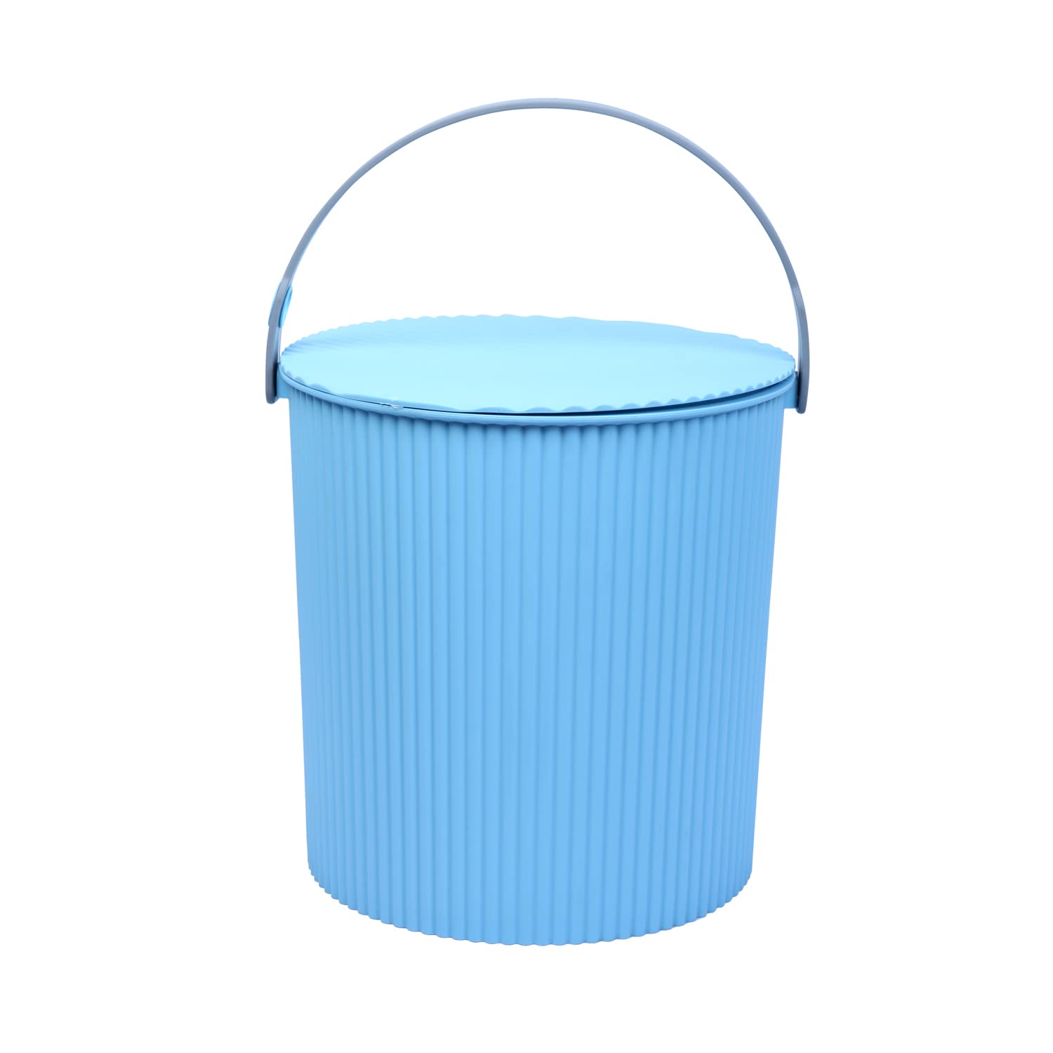 LOFA Unbreakable Strong PP Multiuses Round Bucket, Water Supplies for Outdoor Garden (Blue, Height- 28cm)