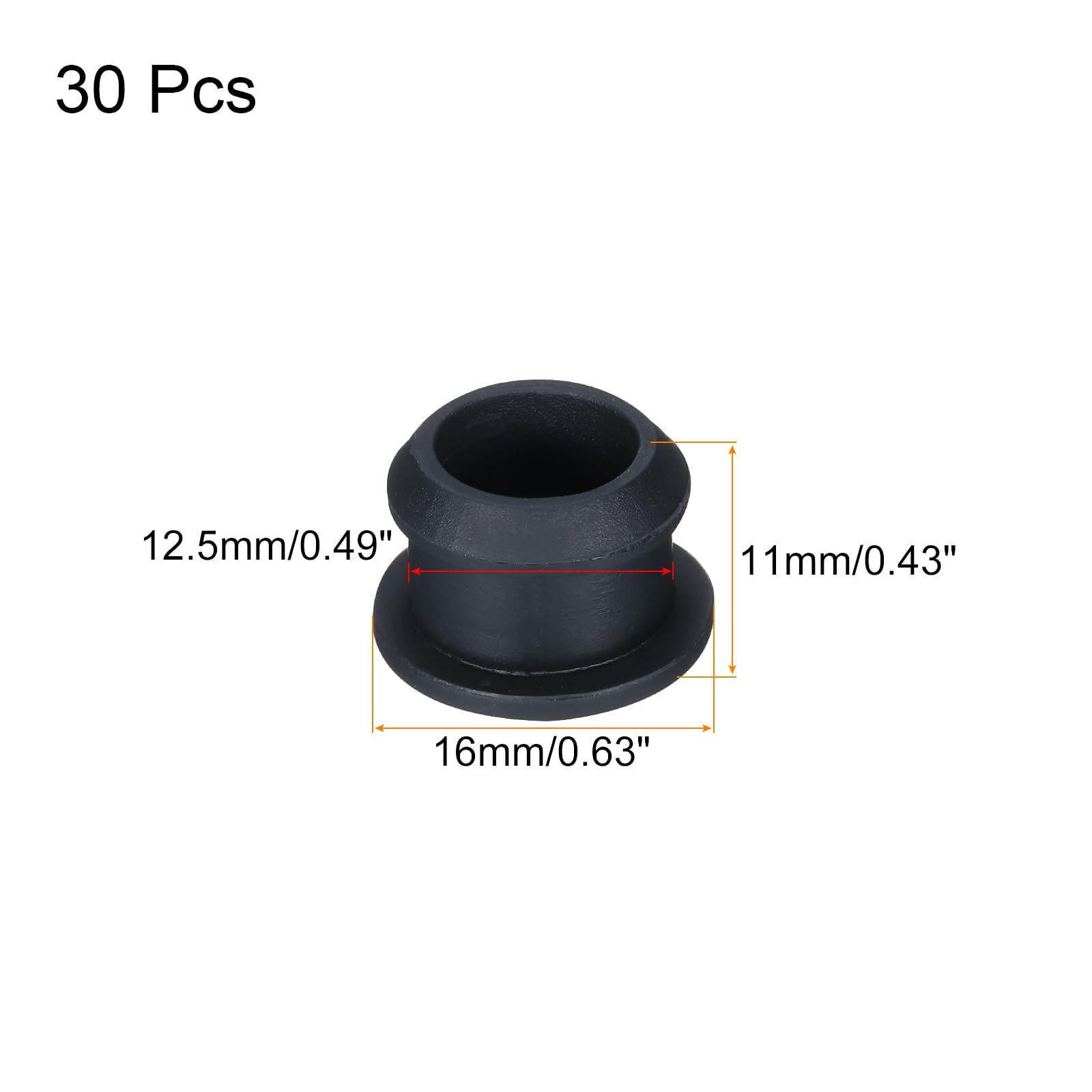 TA-VIGOR 30Pcs Silicone Snap in Locking Hole Plugs, 12.5mm Diameter Hole Stoppers, Rubber Panel Seal Cover Flush Type Panel Round for Kitchen Rubber Bulkheads Waterproof Sealing Plugs, Black - Image 2