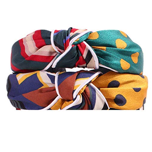TraGoods Red Green Stripe Headbands for Women, Wide Headbands Cross Knotted Hairband Cute Hair Hoop with Bee Animal Headwrap for Girls Adult Party Decorations Hair Accessorie (4PCS)