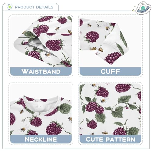 JUNZAN Fresh Boysenberry Fruit White Little Boys Sweatshirts Hoodies Fleece Sweatshirt With Hoodie Camping 4T3