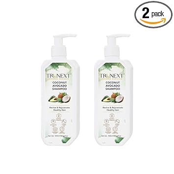 TRUNEXT Coconut Avocado Shampoo, Ultra Hydrating Coconut Shampoo, Pack of 2 (600 ml)