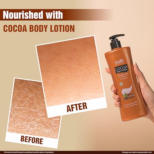 Image of Multani Natural Cocoa Body Lotion (400ml) | Moisturising Body Lotion for Women & Men | Hydrating & Refreshing | Helps in Dryness Reduction & Softens The Skin | Paraben & SLS Free