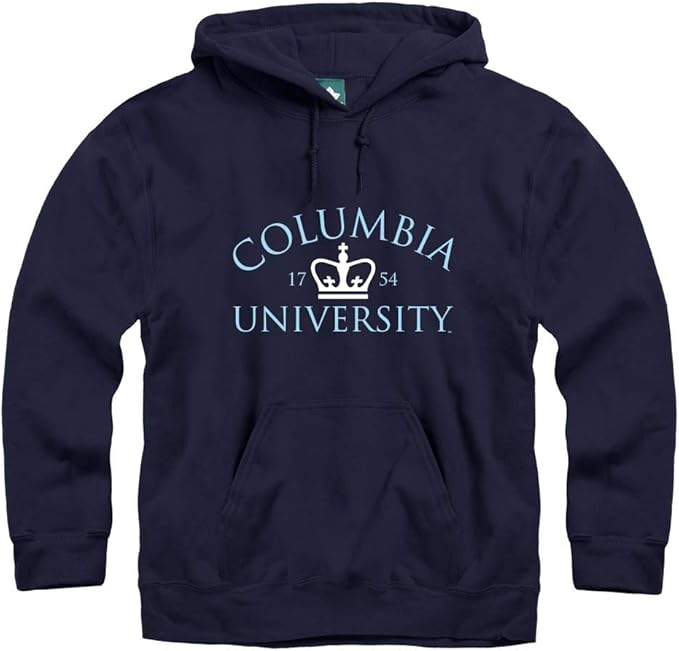 Amazon Ivysport コロンビア大学 コットンフード付きスウェットシャツ フロントポケット付き 公式クラウンロゴ付き ネイビーフード付きスウェットシャツ トレーナー パーカー 通販