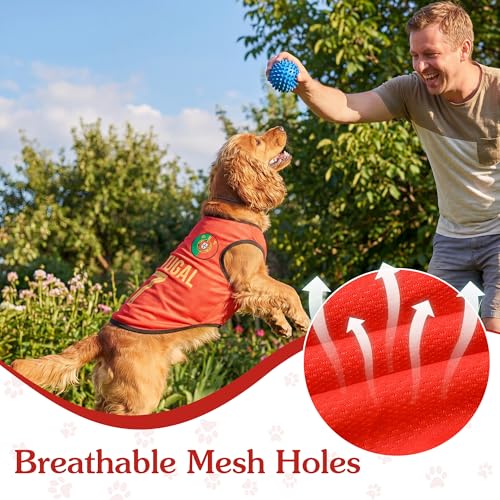 VELZVUMI Dog Clothes for Small Dogs Breathable Sleeveless Small Dog Clothes Dog Jersey Suitable for Dog Soccer Ball Sports (Red, S-(5-10lb),Chest 13-16") by VELZVUMI - Used condition - Image 2