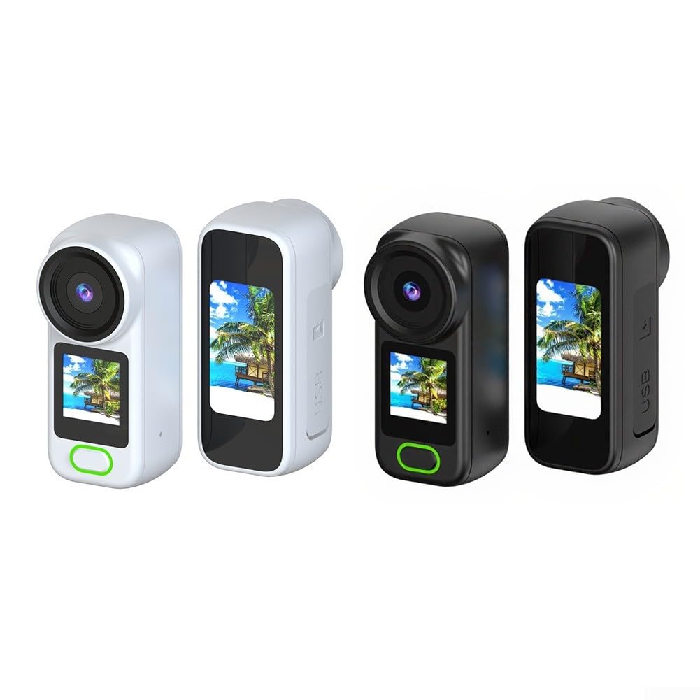 Action Camera compatta 4K con schermo HD da 1,44 pollici, foto da 12 MP e registrazione in loop per vlogger e appassionati di attività all'aperto (bianco)