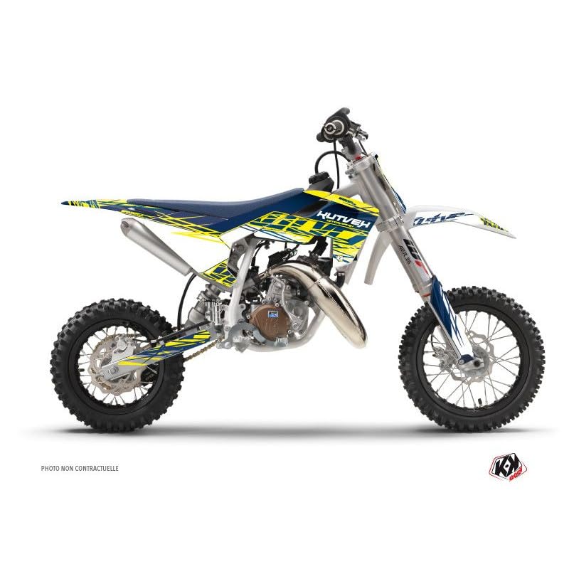 Kit deco Husqvarna Tc 50 jaune bleu pour entrainement cross