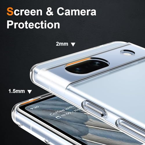 Image of NISHTECH for Google Pixel 7A 5G Premium Transparent Hybrid Soft Slim Dust Proof Back Case Cover Silicone with Camera Protection