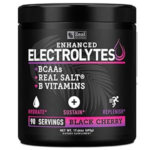 Enhanced Electrolyte Powder (Black Cherry| 90ct.) Sugar Free + BCAA, B-Vitamins & Real Salt® – Keto Electrolytes Drinks, Hydration Powder w Potassium, Sodium, Zinc, Magnesium for Hydration & Recovery