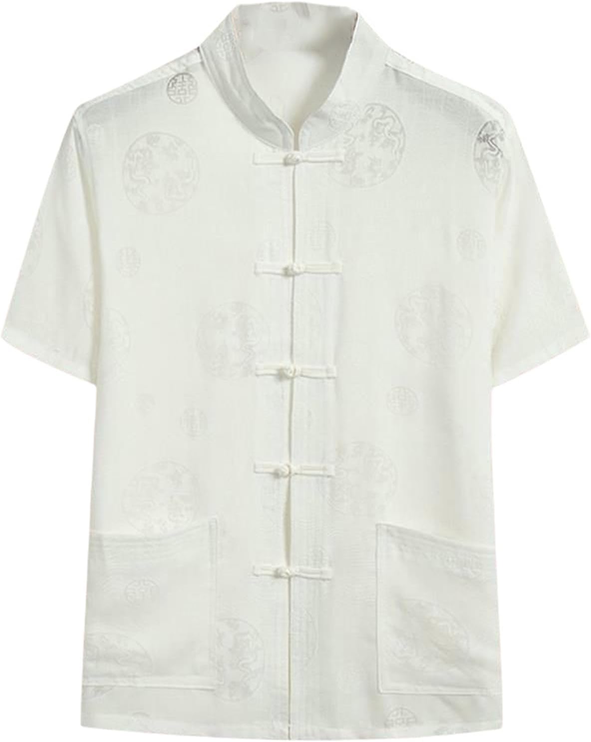Men's Summer Retro Chinese Style Casual Linen Cotton Tang Suit Shirt