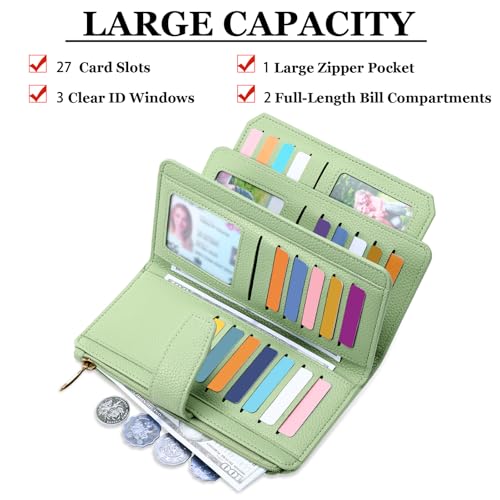 Wallets for Women Credit Card Holder with RFID Blocking Large Capacity Wristlet2