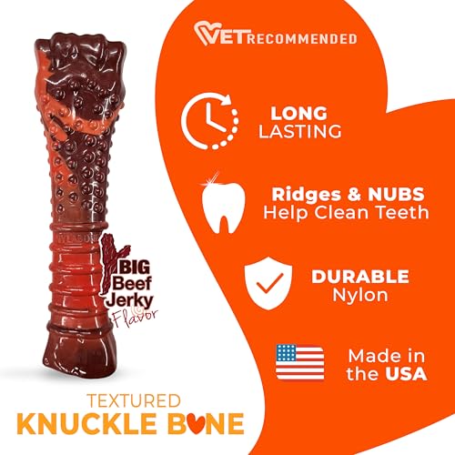 Strukturierter Nylabone Dura Chew Rindfleisch-Jerky-Power-Chew – Kauknochen für extrem stark kauende Hunde - XL-Größe – für Hunde bis 23 kg +