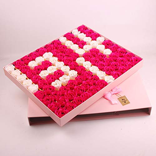 Sapone di Rosa Conservato in Sapone, 99 Sapone di Rosa Rettangolare Inscatolato in Confezione Regalo Decorazione Matrimonio Compleanno San Valentino,B - Image 3