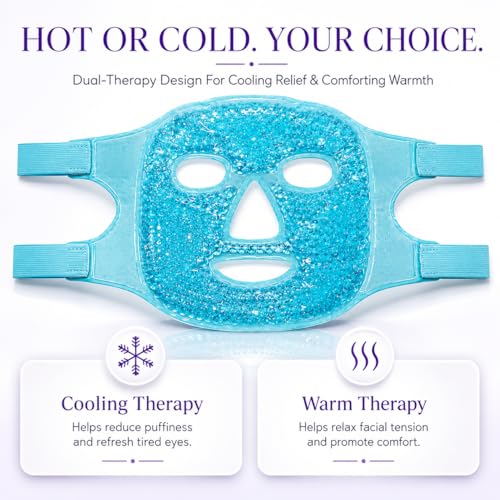 Image of Gel Bead Cold Face Mask, Ice Pack for Reducing Puffiness, Dark Circles, Hot and Cold Compress, Skin Care Spa, Multicolour Pack Of 1