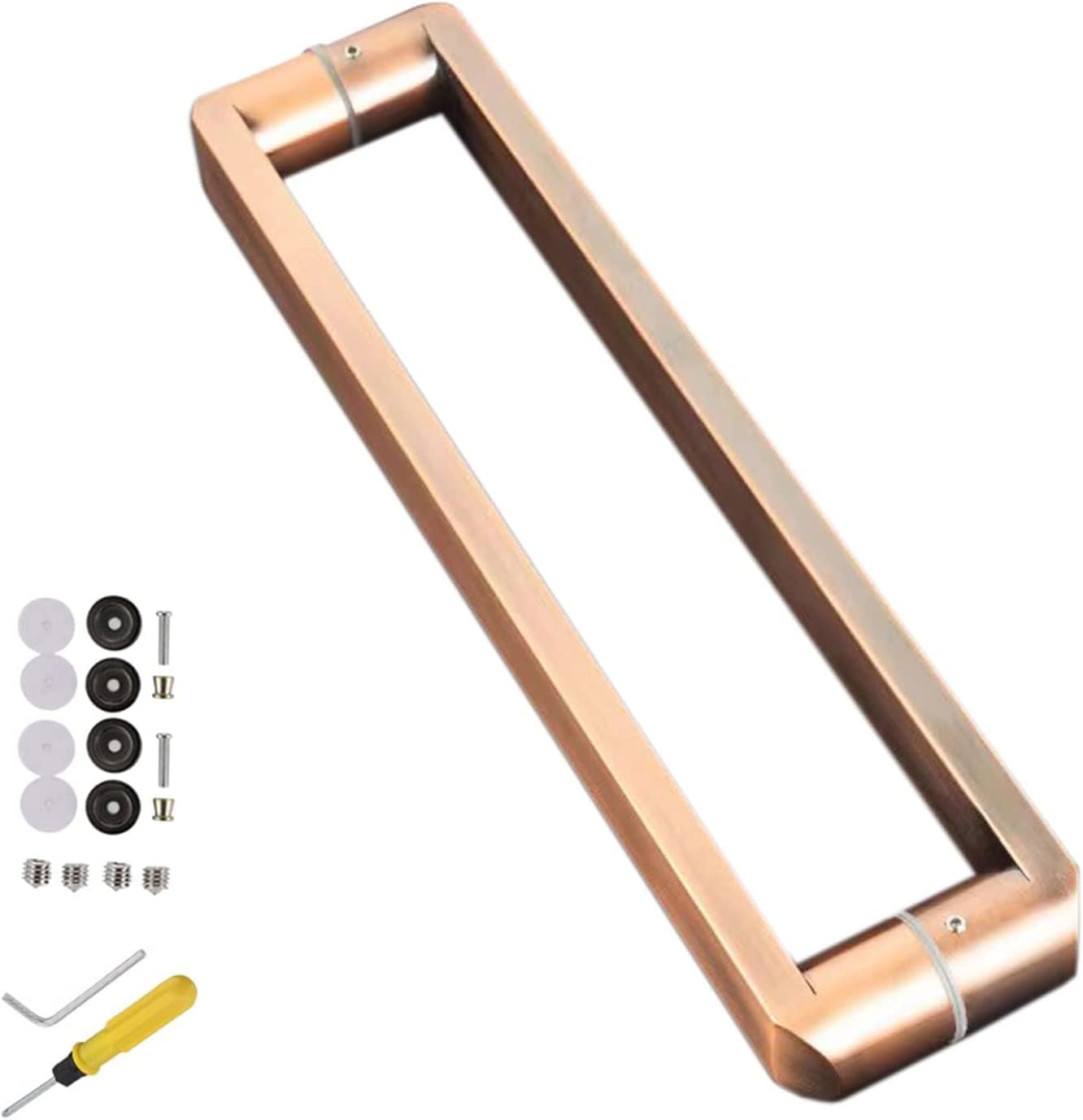 WXPGFEQ Modern Heavy Duty Door Handle Set - Stainless Steel Entry & Shower Pull Handles, Sliding Barn Door Hardware, Two-Sided Glass Shed Door Pulls with Fittings