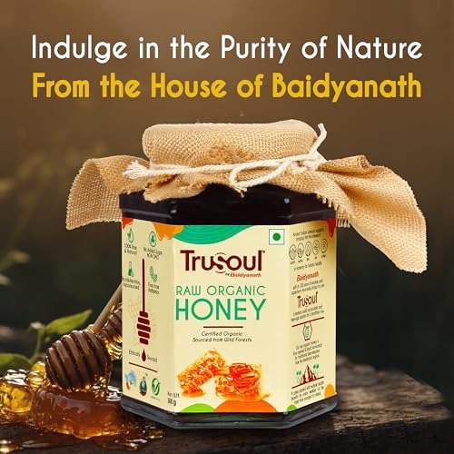 Image of TruSoul By Baidyanath Raw Organic Honey - 500gm | NPOP Organic Certified, Sourced from Himalayas | 100% Raw & Natural | No Added Sugar | Unprocessed, Unpasteurized -(Pack of 1)