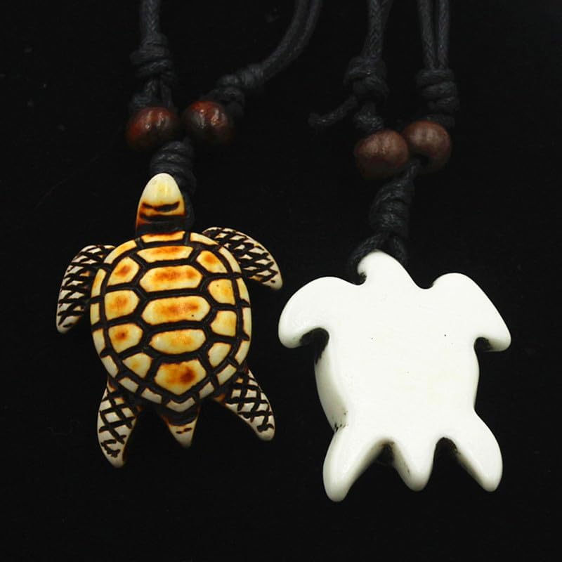 4Pcs Turtle Shark Tooth Necklace Pendant Bohemian Handmade Waterproof Surfer Necklace for Women Men Summer Beach Jewelry Gift - Image 6
