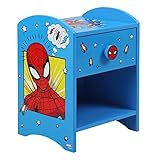 Disney Marvel Spider-Man-Mesita de Noche para niños, Madera de ingeniería, Azul, pequeña, MDF de 15 mm, Blue, Small
