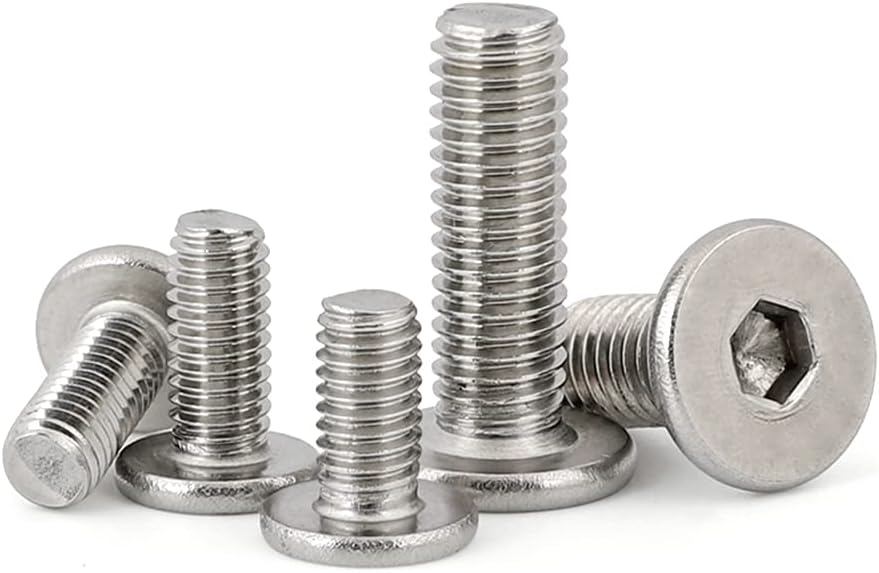 50Pcs M5×25mm Metric Thin Flat Head Socket Cap Screws