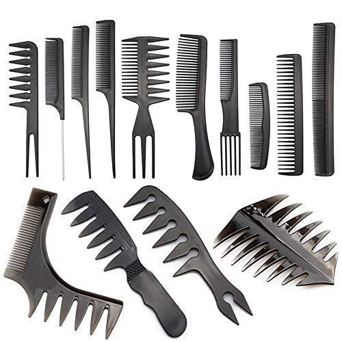 Nsiwem Peines de Peluqueria 14 piezas Peines Set Peluqueria Peine Dientes Anchos...