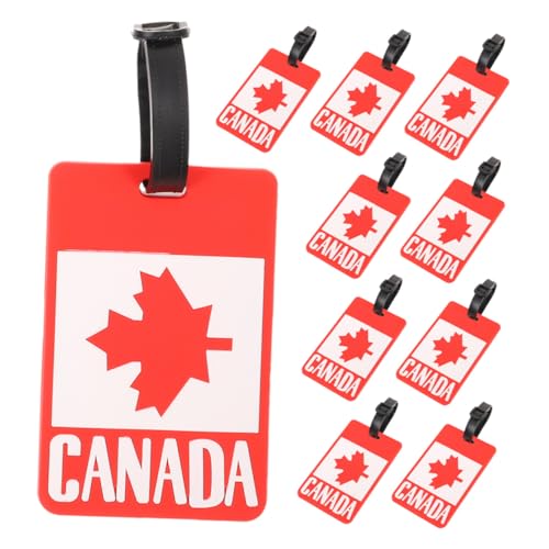 Healvian 10 Piezas Etiquetas de Equipaje Canadá con Bandera Etiquetas Identificativas para Maletas con Compartimento para Datos Protección de y Diseño Divertido para Viajes