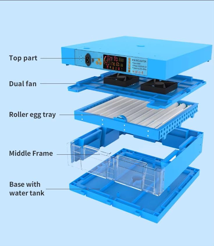 Image of 64 Egg Automatic Egg Incubator with Digital Temperature & Humidity Control | Auto Egg Turning Poultry Hatcher for Chicken, Duck, Goose & Quail