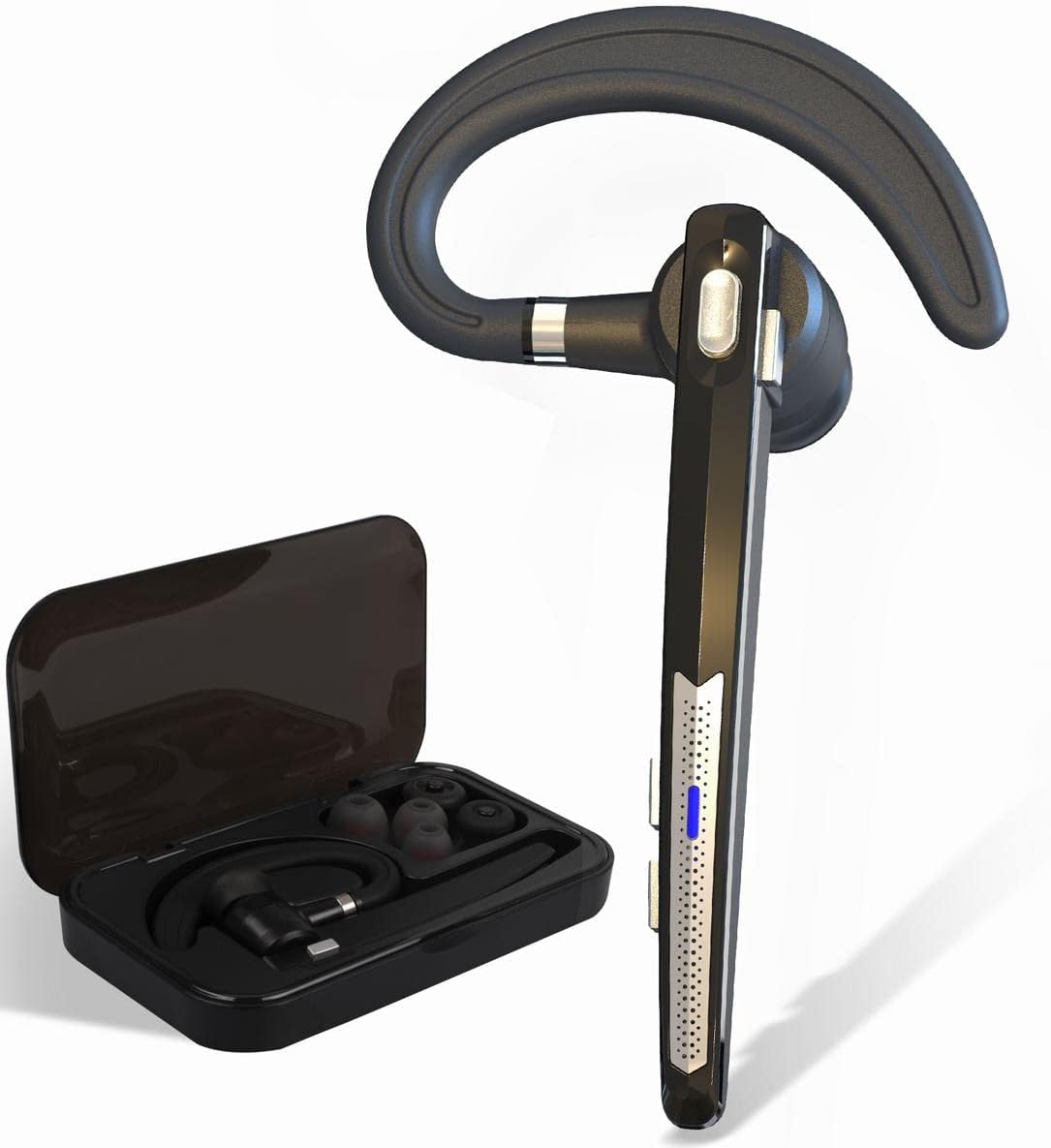Bluetooth Headset HonShoop Bluetooth 5.0 in Ear Bluetooth Earpiece Wireless Headphones Promoting sound clear Earphones with Mic for Business/Workout/Driving (Grey)