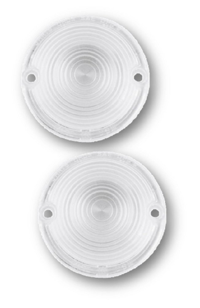 Orange Cycle Parts Pair Flat Clear Turn Signal Blinker Lens for Harley FL/FLH/FLH-80 1963-1984 FX 1971-1982 Sport Glide FXRT 1984-1985 repl. 68570-63A