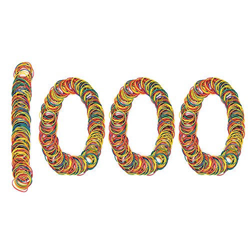 1000pcs Rubber Bands Bank Paper Bills Money Elastic Stretchable Bands,General Purpose Rubber Bands for Home and Bank or Office Use.(Assorted Colors)