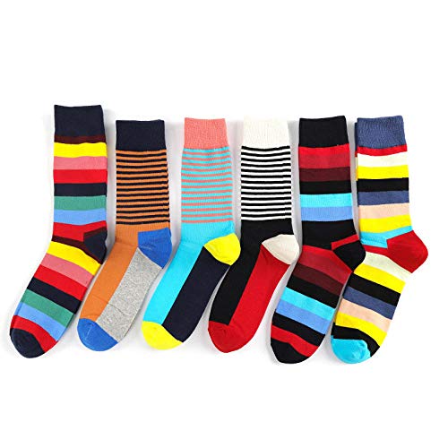 Comfortabel ademend comfort heren kalfsokken herfst en winter modellen gekamd katoen gestreepte business mannen lange buis katoenen sokken E modellen 3 paar - Afbeelding 3