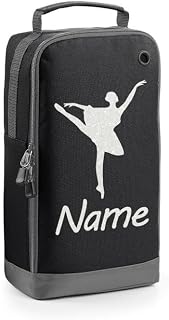 Personalised Glitter Any Name Ballet Dancer Boot Bags Dance School Gymnastics PE Accessories Custom Shoe Kit Bag with Boot Compartment